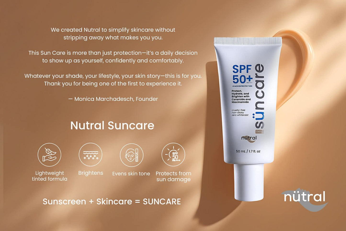 Nütral Tinted Sunscreen 50+ PA++++ with UVA/UVB Protection